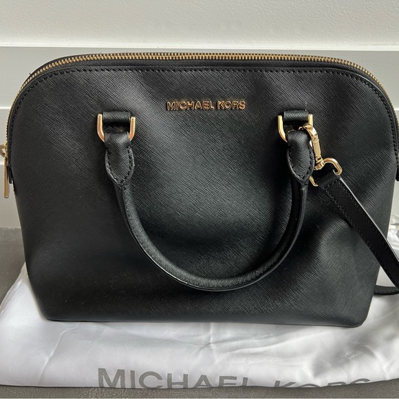 Michael Kors Cindy Medium Saffiano Leather Dome Satchel - Picture 1 of 2